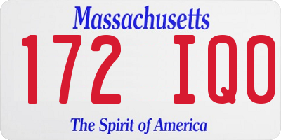 MA license plate 172IQ0