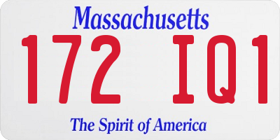 MA license plate 172IQ1