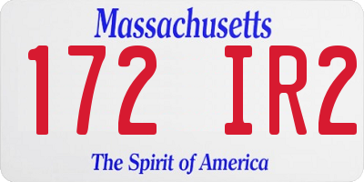 MA license plate 172IR2