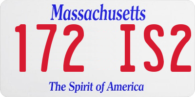 MA license plate 172IS2
