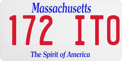 MA license plate 172IT0