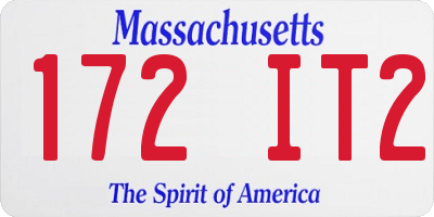 MA license plate 172IT2