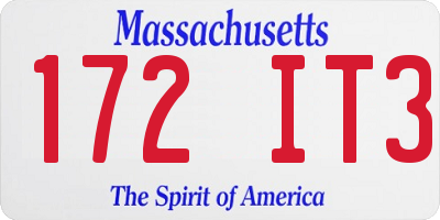 MA license plate 172IT3