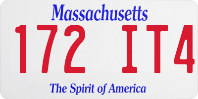 MA license plate 172IT4