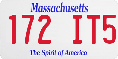 MA license plate 172IT5