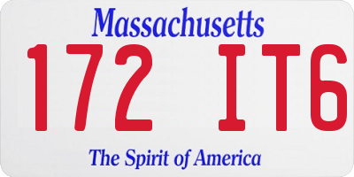 MA license plate 172IT6