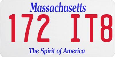 MA license plate 172IT8
