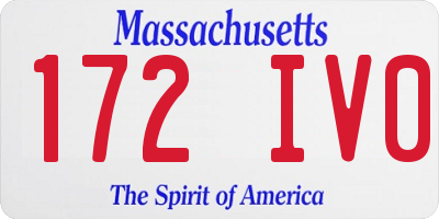 MA license plate 172IV0