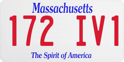 MA license plate 172IV1