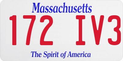 MA license plate 172IV3