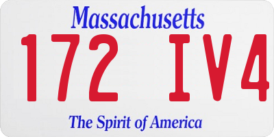 MA license plate 172IV4