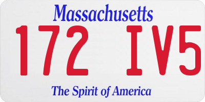 MA license plate 172IV5