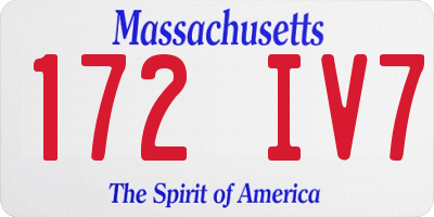 MA license plate 172IV7