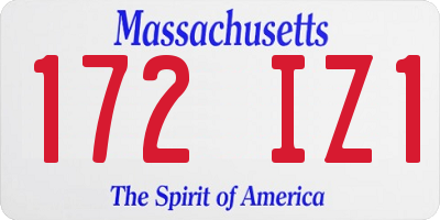 MA license plate 172IZ1