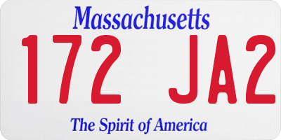 MA license plate 172JA2