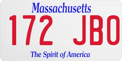 MA license plate 172JB0