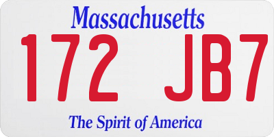 MA license plate 172JB7