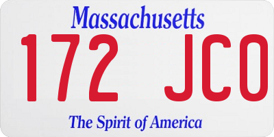MA license plate 172JC0