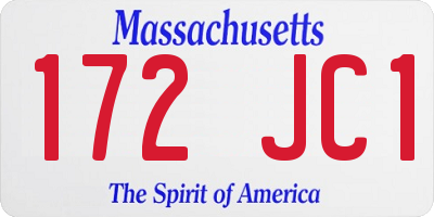 MA license plate 172JC1