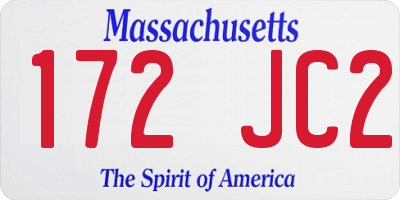 MA license plate 172JC2