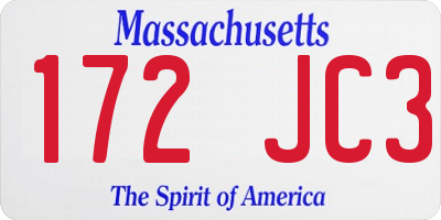 MA license plate 172JC3