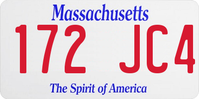 MA license plate 172JC4