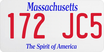 MA license plate 172JC5