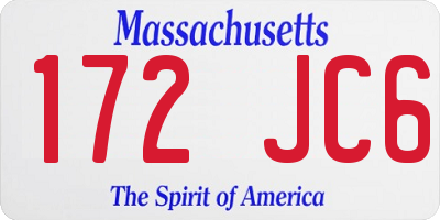 MA license plate 172JC6