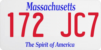 MA license plate 172JC7