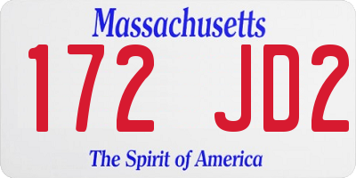 MA license plate 172JD2