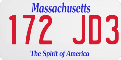 MA license plate 172JD3
