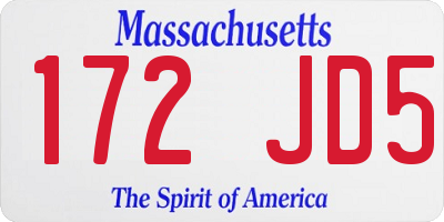 MA license plate 172JD5