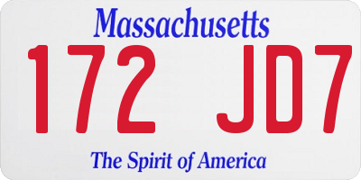 MA license plate 172JD7