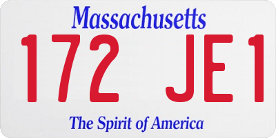 MA license plate 172JE1
