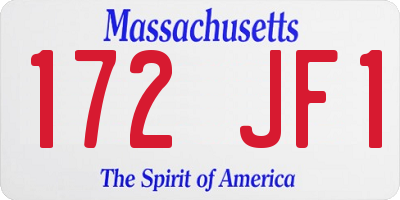 MA license plate 172JF1