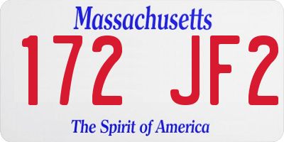 MA license plate 172JF2