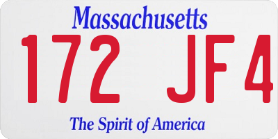 MA license plate 172JF4