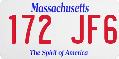 MA license plate 172JF6