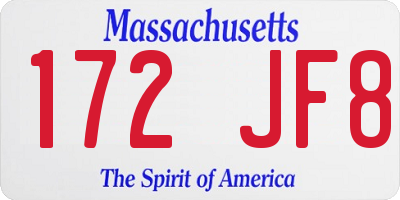 MA license plate 172JF8