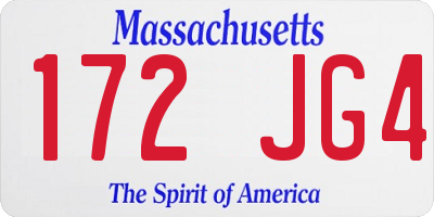 MA license plate 172JG4