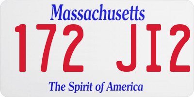 MA license plate 172JI2