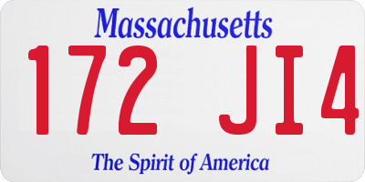 MA license plate 172JI4