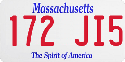 MA license plate 172JI5
