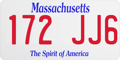 MA license plate 172JJ6