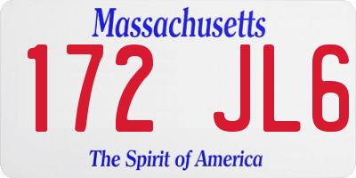 MA license plate 172JL6