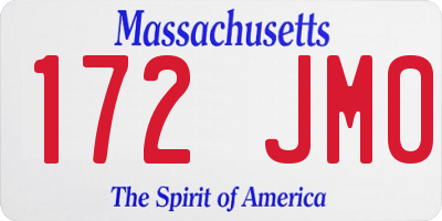 MA license plate 172JM0