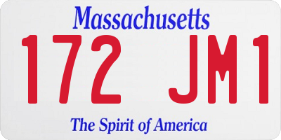MA license plate 172JM1