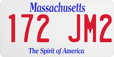 MA license plate 172JM2