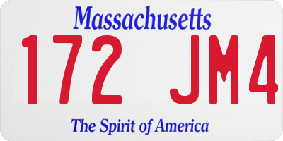 MA license plate 172JM4