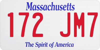 MA license plate 172JM7